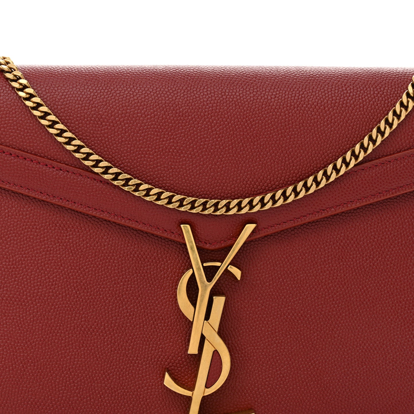 Grain De Poudre Monogram Cassandra Chain Wallet Opyum Red