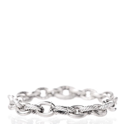 David Yurman Sterling Silver Diamond 15mm Large Oval Link Bracelet 3 of 5