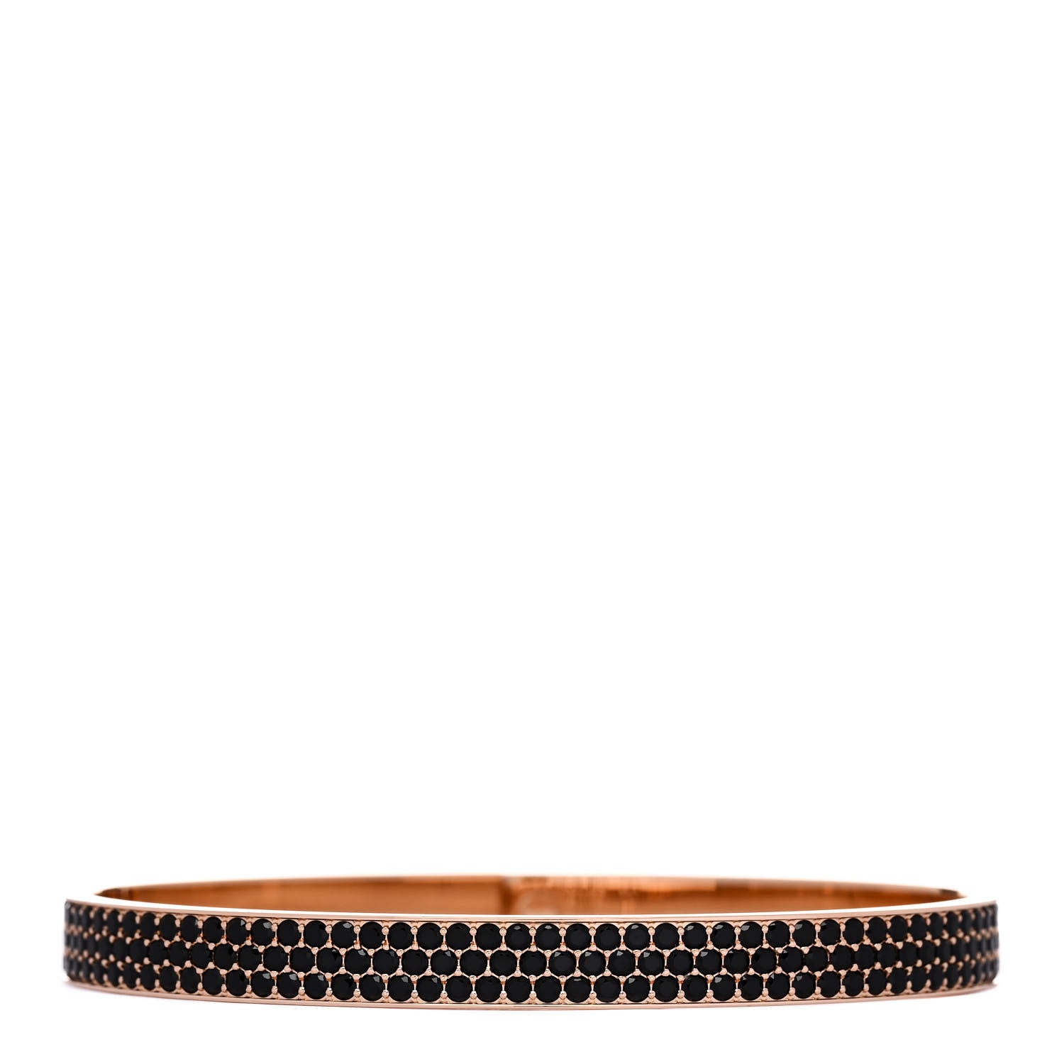 Hermes 18K Rose Gold Black Spinel PM Kelly Pave Bracelet SH 2 of 4