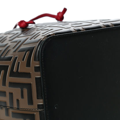 Fendi Vitello Grace F is Fendi Bi-Color FF 1974 Embossed Grande Mon Tresor Bucket Bag Maya Black Fragola 10 of 12