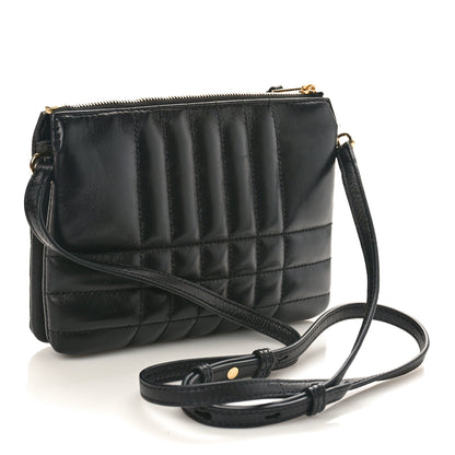 Burberry Lambskin Quilted Lola Double Pouch Crossbody Black 2 of 10