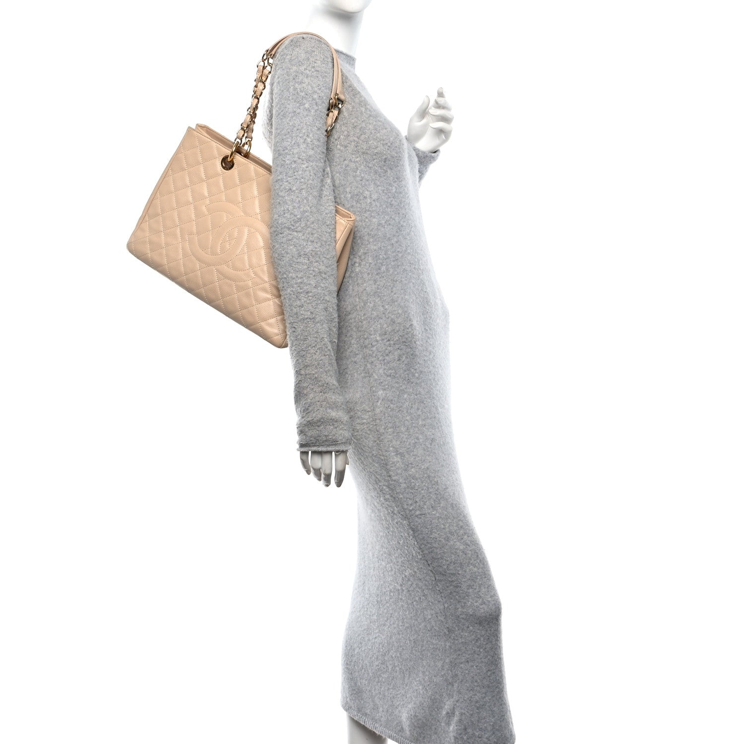 Chanel Caviar Quilted Grand Shopping Tote GST Beige Clair 2 of 10