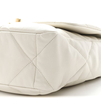 Chanel Goatskin Quilted Large Chanel 19 Flap White 11 of 11