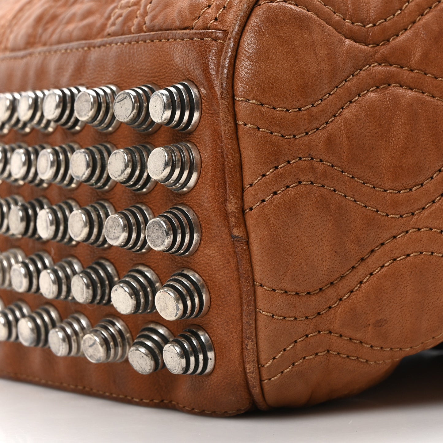 Lambskin Quilted Rocco Duffel Brown