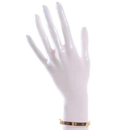 Cartier 18K Yellow Gold 1 Diamond LOVE Cuff Bracelet 16 2 of 5