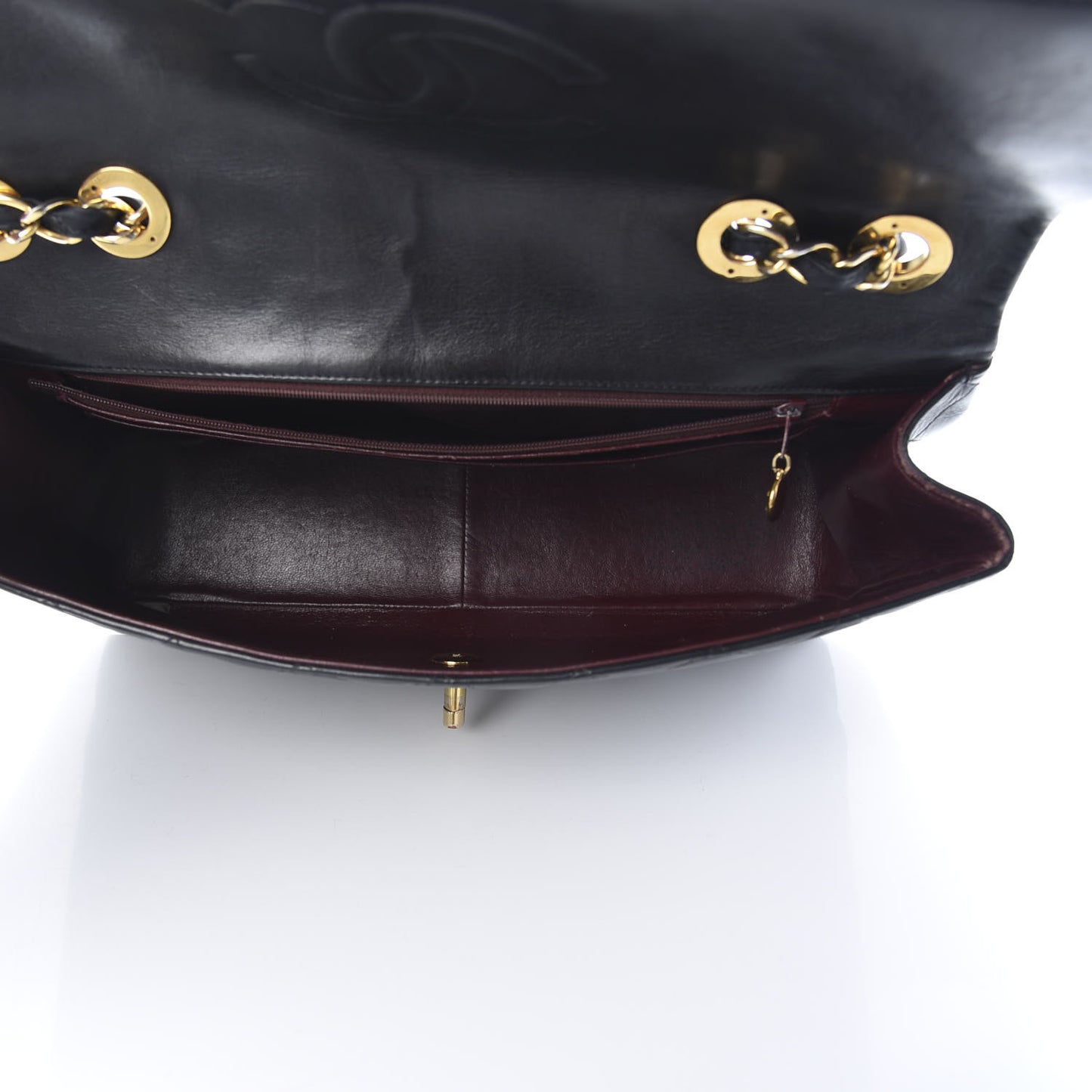 Lambskin Quilted XL Jumbo Single Flap Black