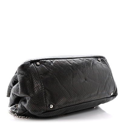 Chanel Calfskin Perforated Large Drill Accordion Flap Black 4 of 14