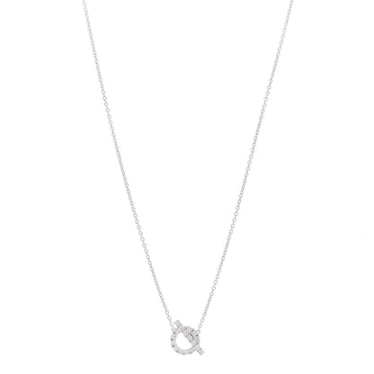 Hermes 18K White Gold Diamond Finesse Pendant Necklace 1 of 4