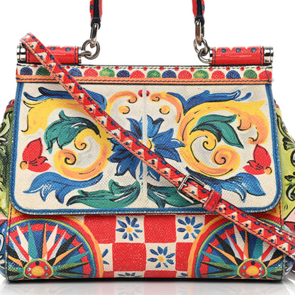Dolce & Gabbana Dauphine Majolica Print Small Miss Sicily Satchel Multi 7 of 20