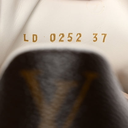 Louis Vuitton Lambskin Monogram Time Out Sneakers 37 White 7 of 9