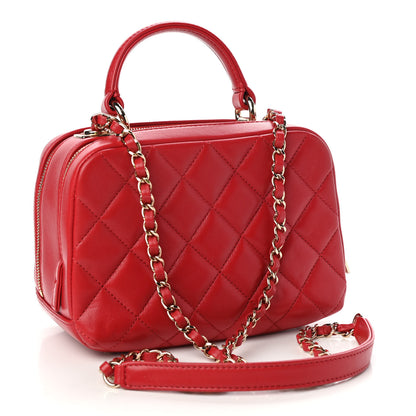 Chanel Lambskin Quilted Small Trendy CC Bowling Bag Red 3 of 12