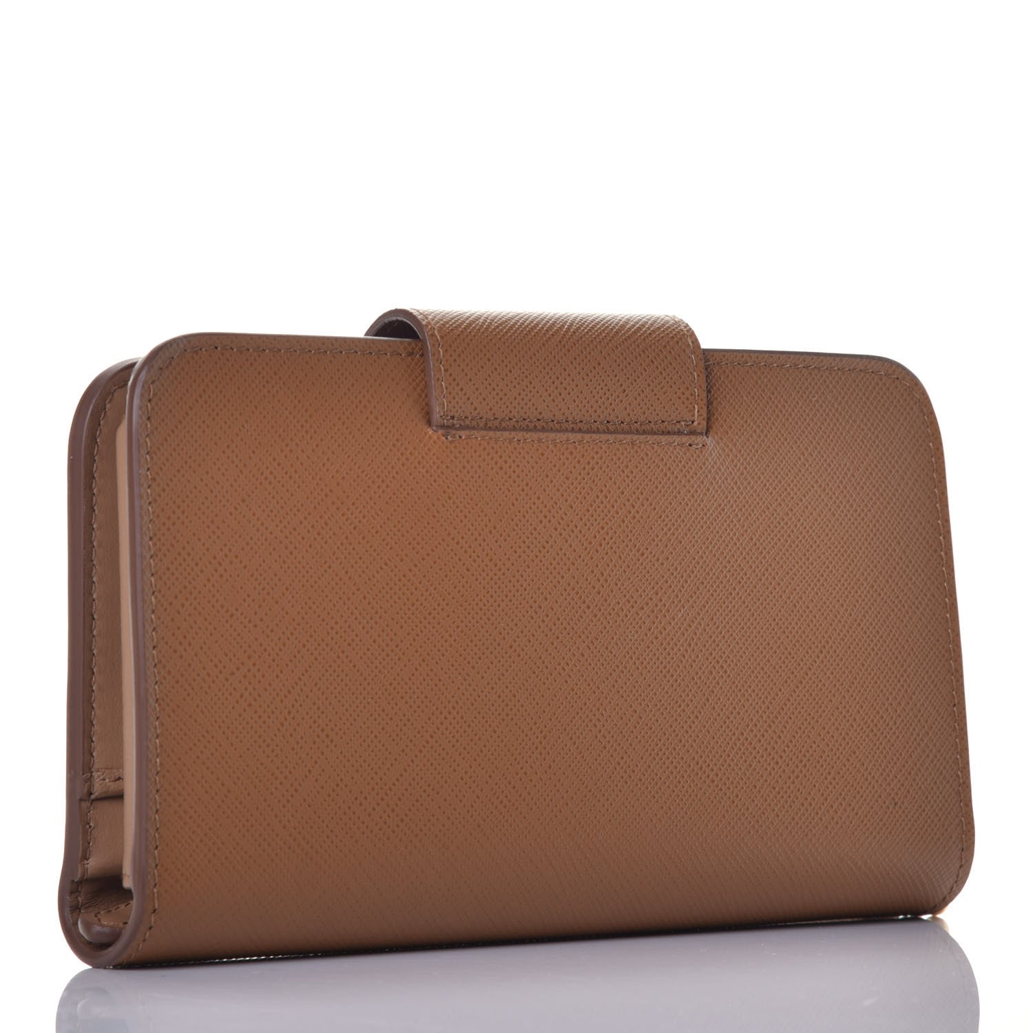 Prada Saffiano Metal Wristlet Caramel 3 of 8