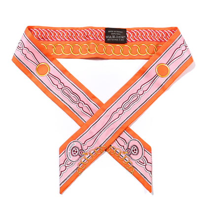 Hermes Silk Maillons Twilly Orange Vieux Rose Gold 1 of 4