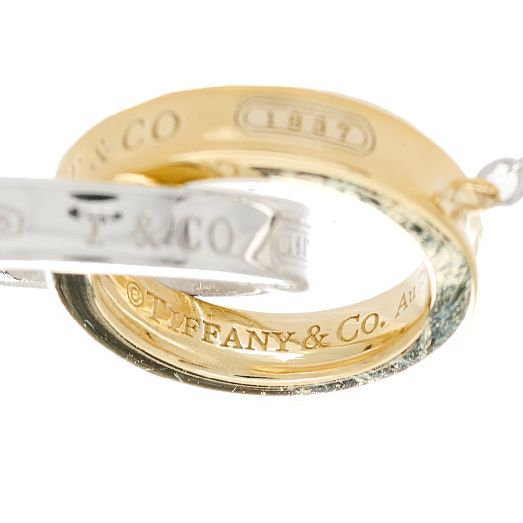 Tiffany Sterling Silver 18K Yellow Gold 1837 Interlocking Circles Pendant Necklace 7 of 8