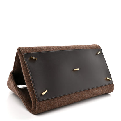 Salvatore Ferragamo Wool Felt Medium Hug Bag Brown 4 of 10
