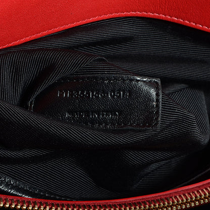 Saint Laurent Calfskin Medium Moujik Top Handle Bag Lipstick Red 7 of 8