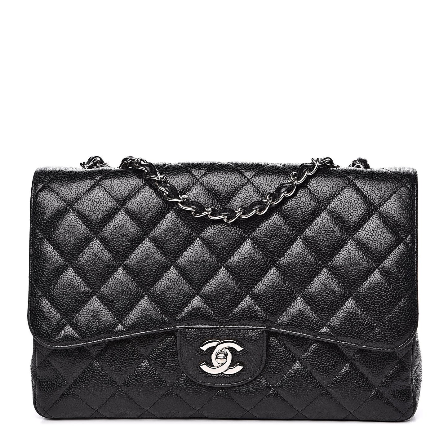 Caviar Quilted Jumbo Single Flap Black