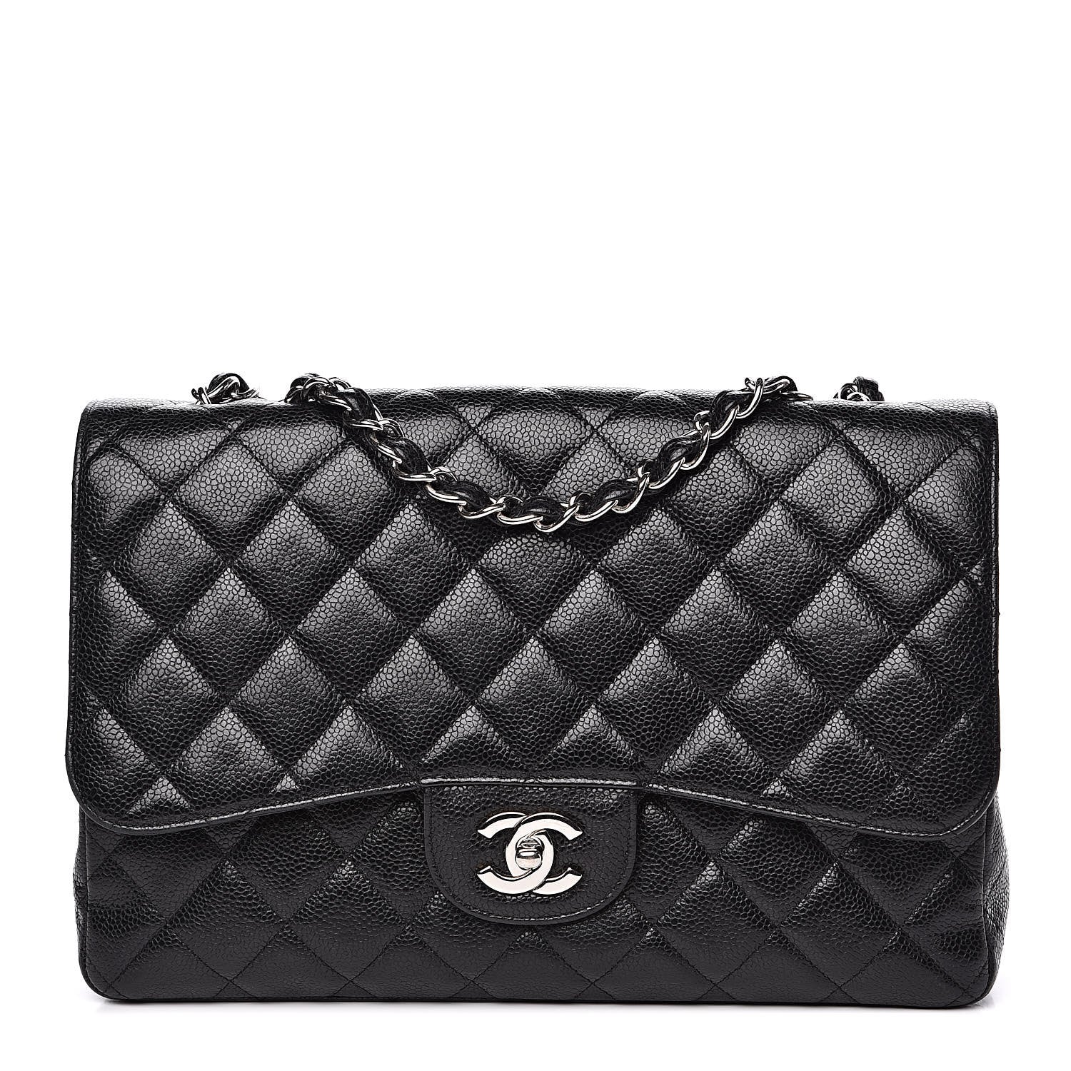Chanel Caviar Quilted Jumbo Single Flap Black 1 of 15