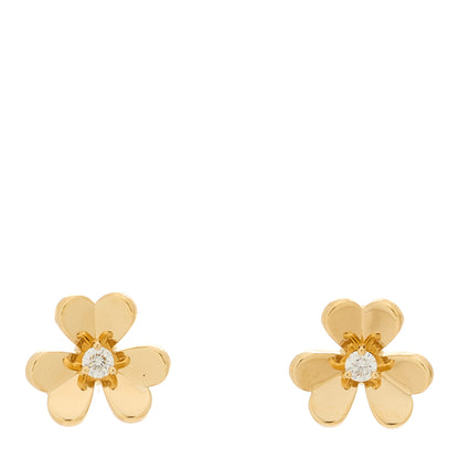 Van Cleef & Arpels 18K Yellow Gold Diamond Mini Frivole Earrings 1 of 5