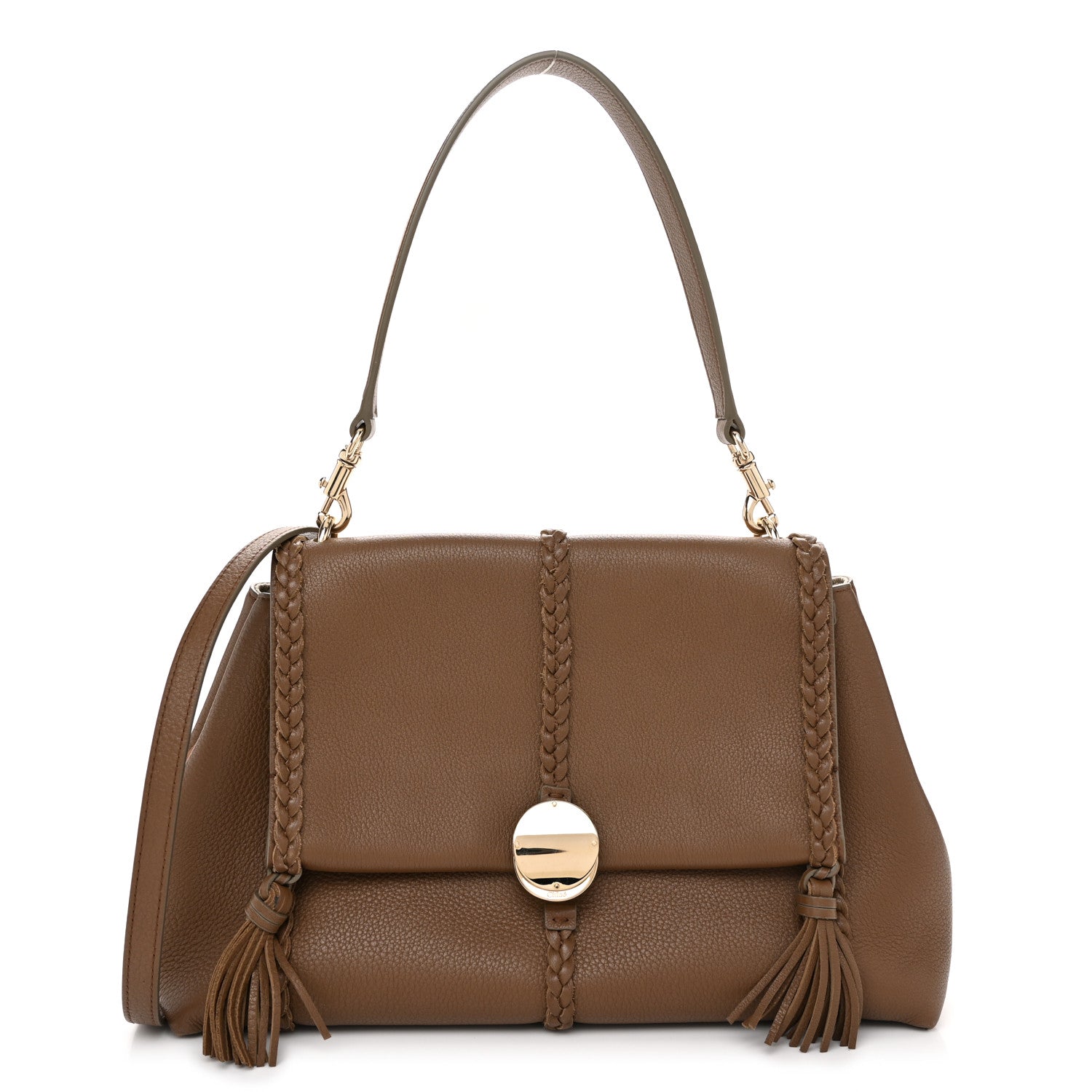 Chloe Grained Calfskin Medium Penelope Shoulder Bag Nut 1 of 10