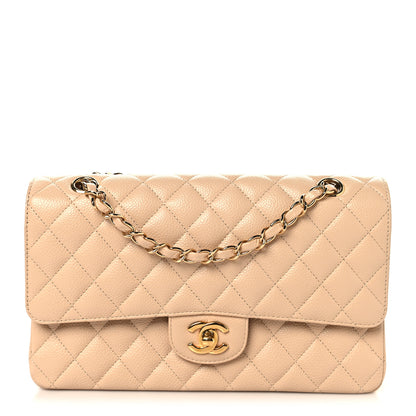 Chanel Caviar Quilted Medium Double Flap Beige 1 of 10