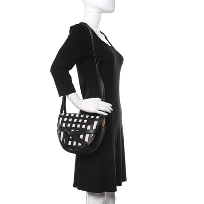 Loewe Calfskin Small Gate Crossbody Bag Black White 2 of 10