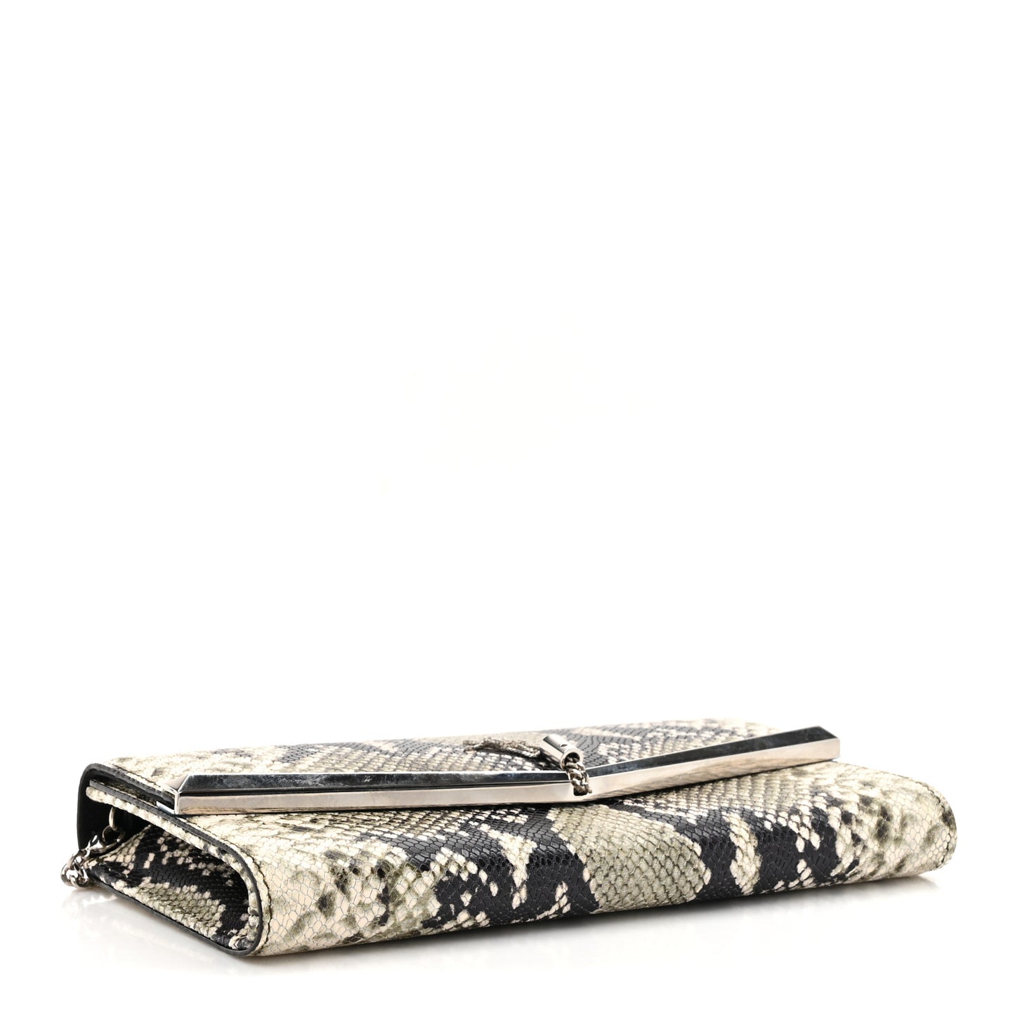 Calfskin Snakeskin Embossed Elish Chain Clutch Multicolor
