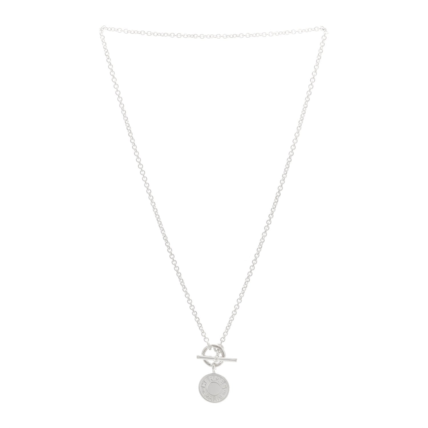 Hermes Sterling Silver Mini Clou de Selle Charm Pendant Necklace 3 of 5