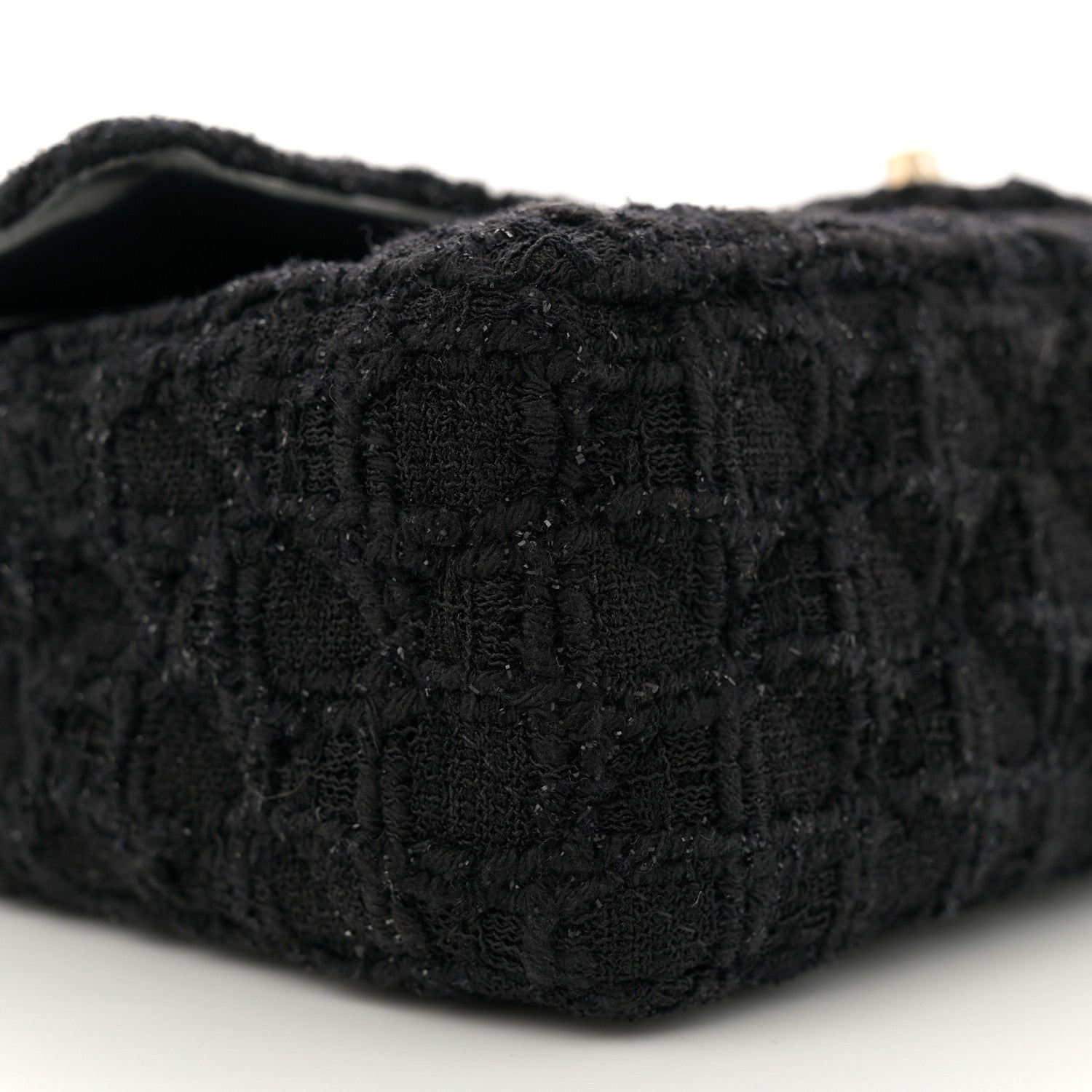 Chanel Tweed Quilted Medium Double Flap Black 9 of 13