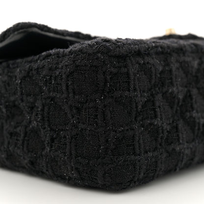 Chanel Tweed Quilted Medium Double Flap Black 9 of 13