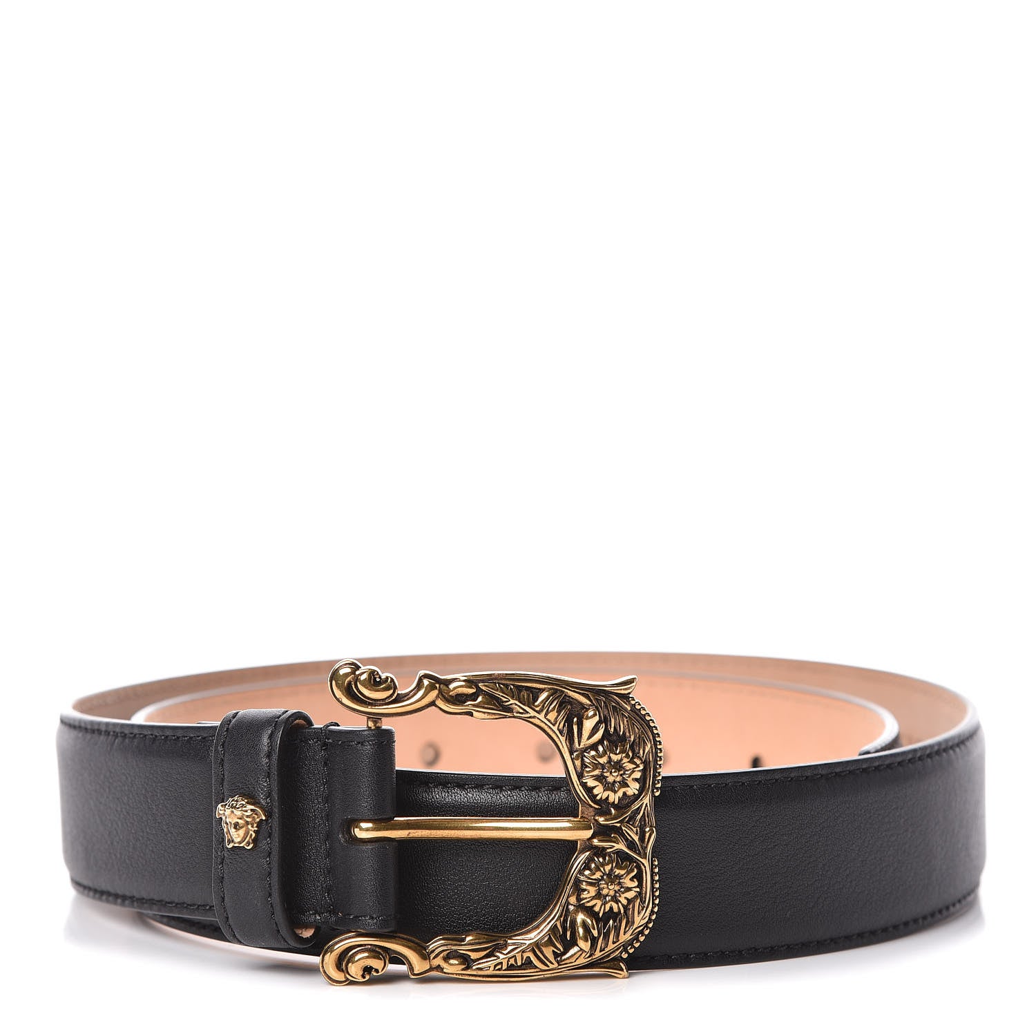 Versace Calfskin Baroque Belt 80 32 Black 1 of 8