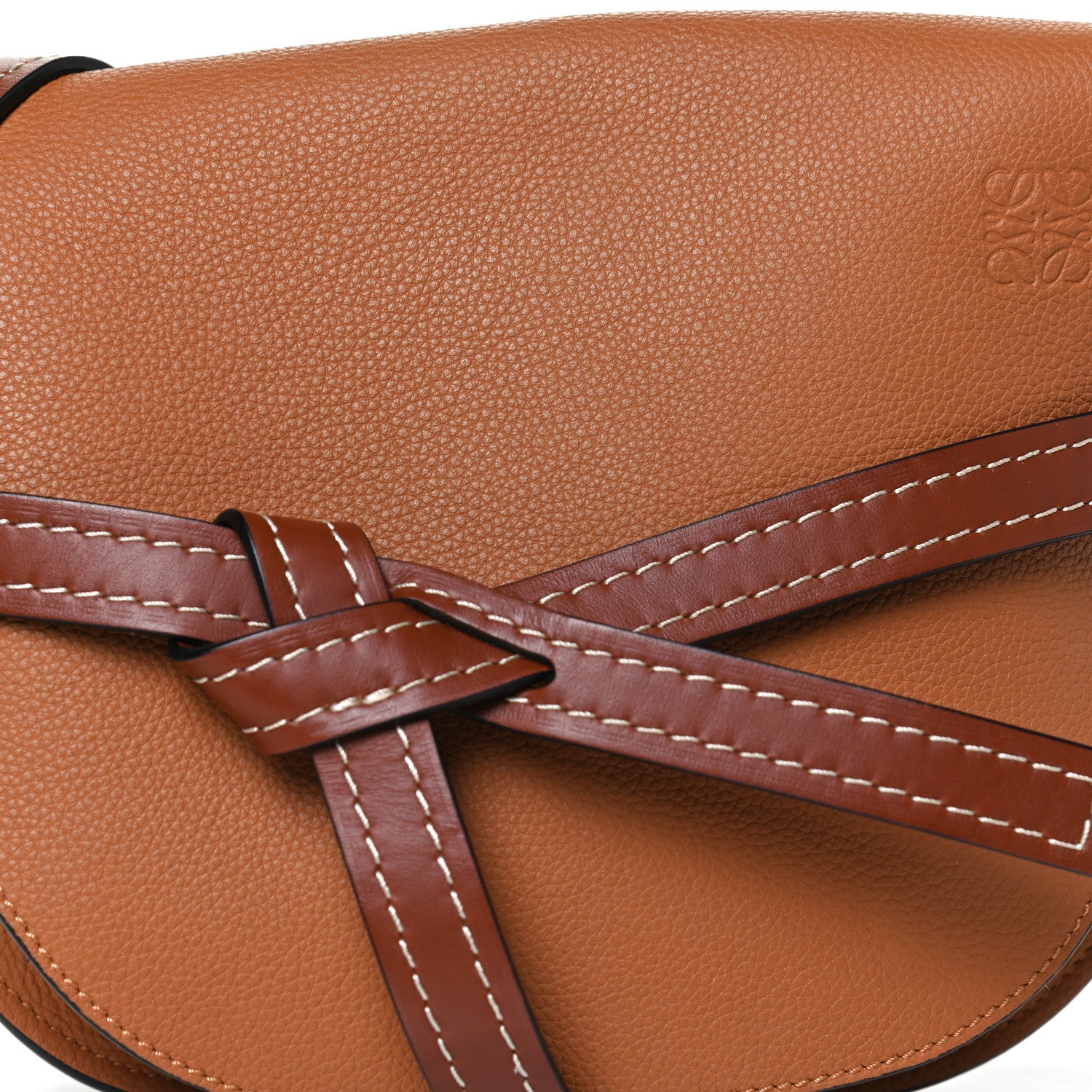 Loewe Grained Calfskin Small Gate Crossbody Bag Caramel Pecan 7 of 11
