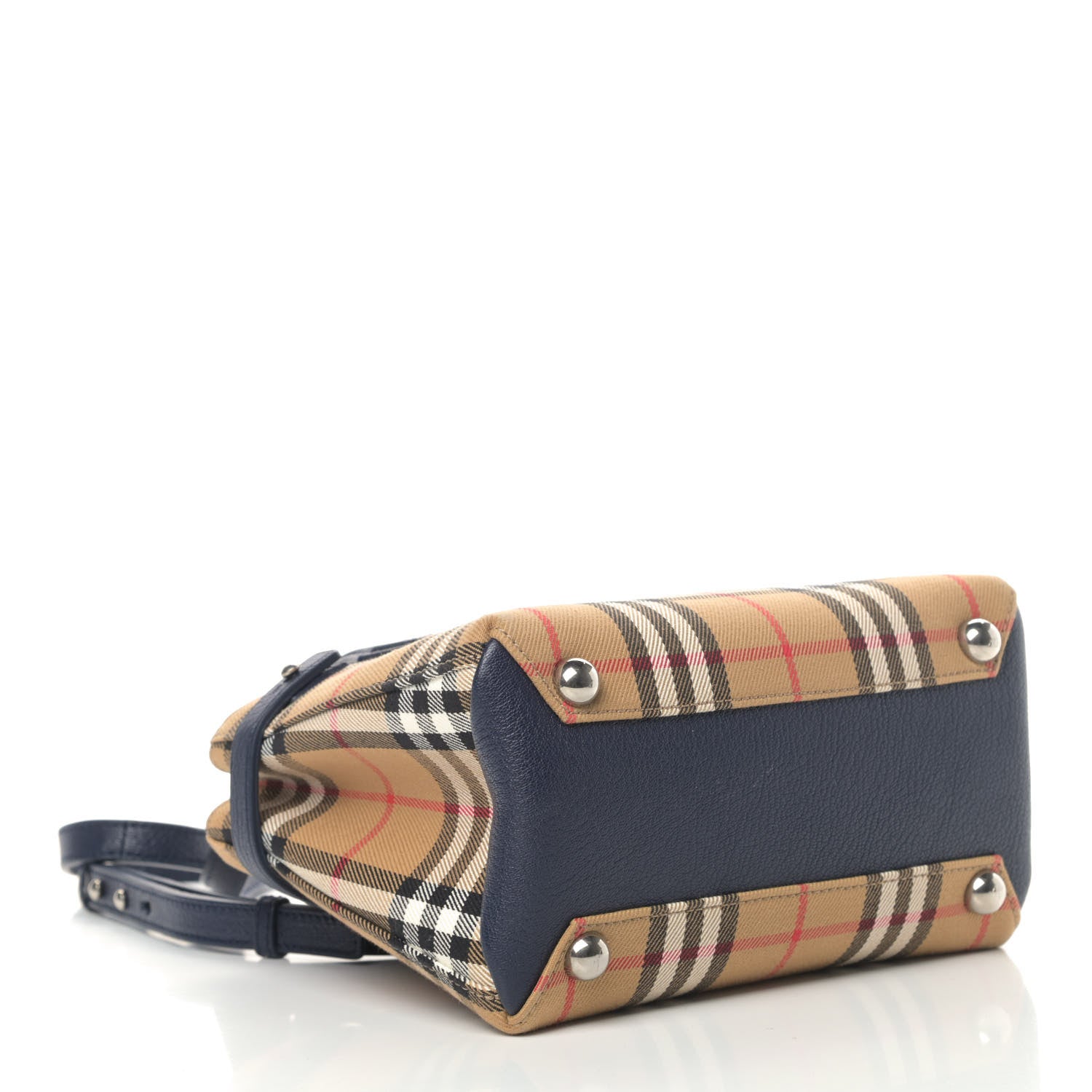 Burberry Goatskin Vintage Check Baby Banner Tote Regency Blue 3 of 4