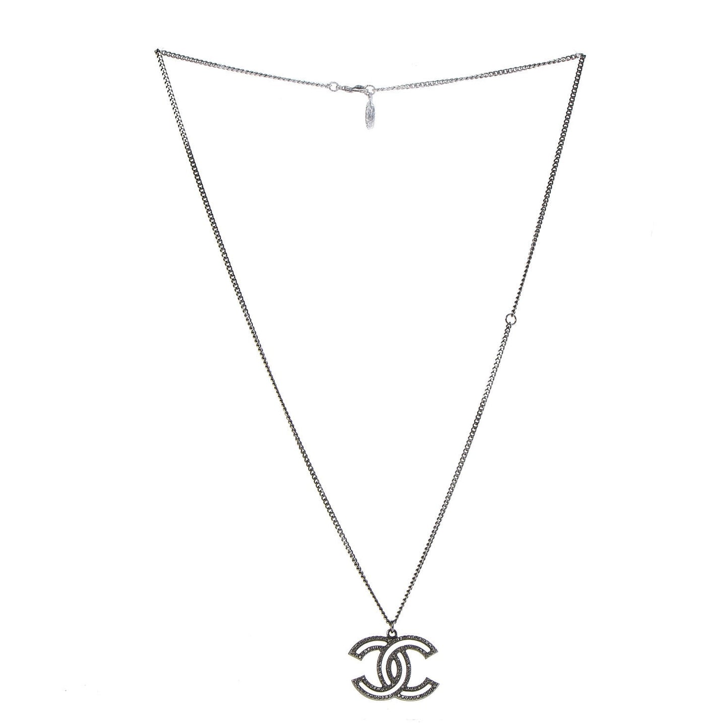Crystal CC 100 Anniversary Necklace Dark Grey