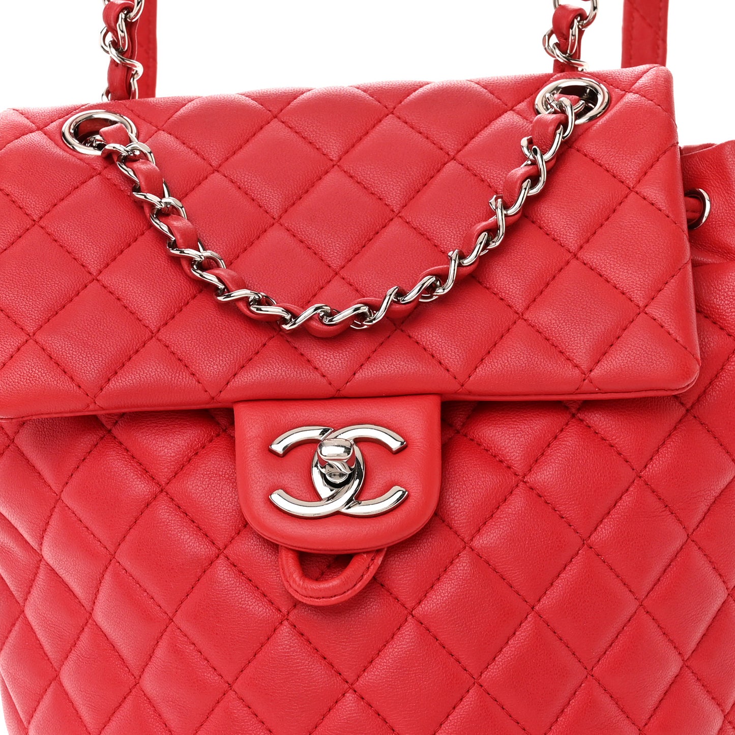 Calfskin Quilted Small Urban Spirit Backpack Red