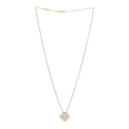 Van Cleef & Arpels 18K Yellow Gold Mother of Pearl Vintage Alhambra Pendant Necklace 3 of 5