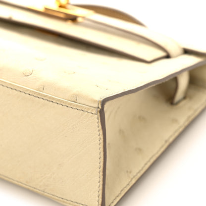 Hermes Ostrich Kelly Pochette Clutch Beton 10 of 15