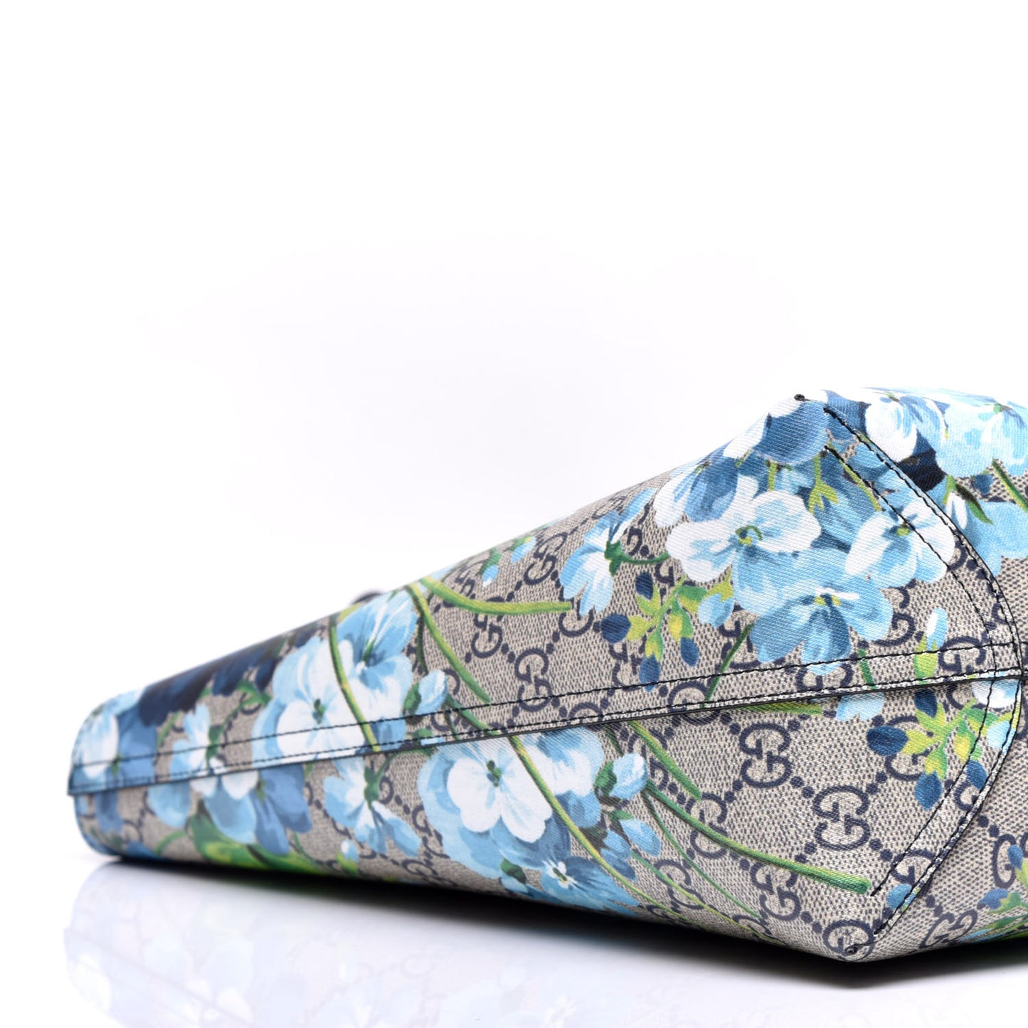 GG Supreme Monogram Blooms Medium Reversible Tote Beige Blue Navy