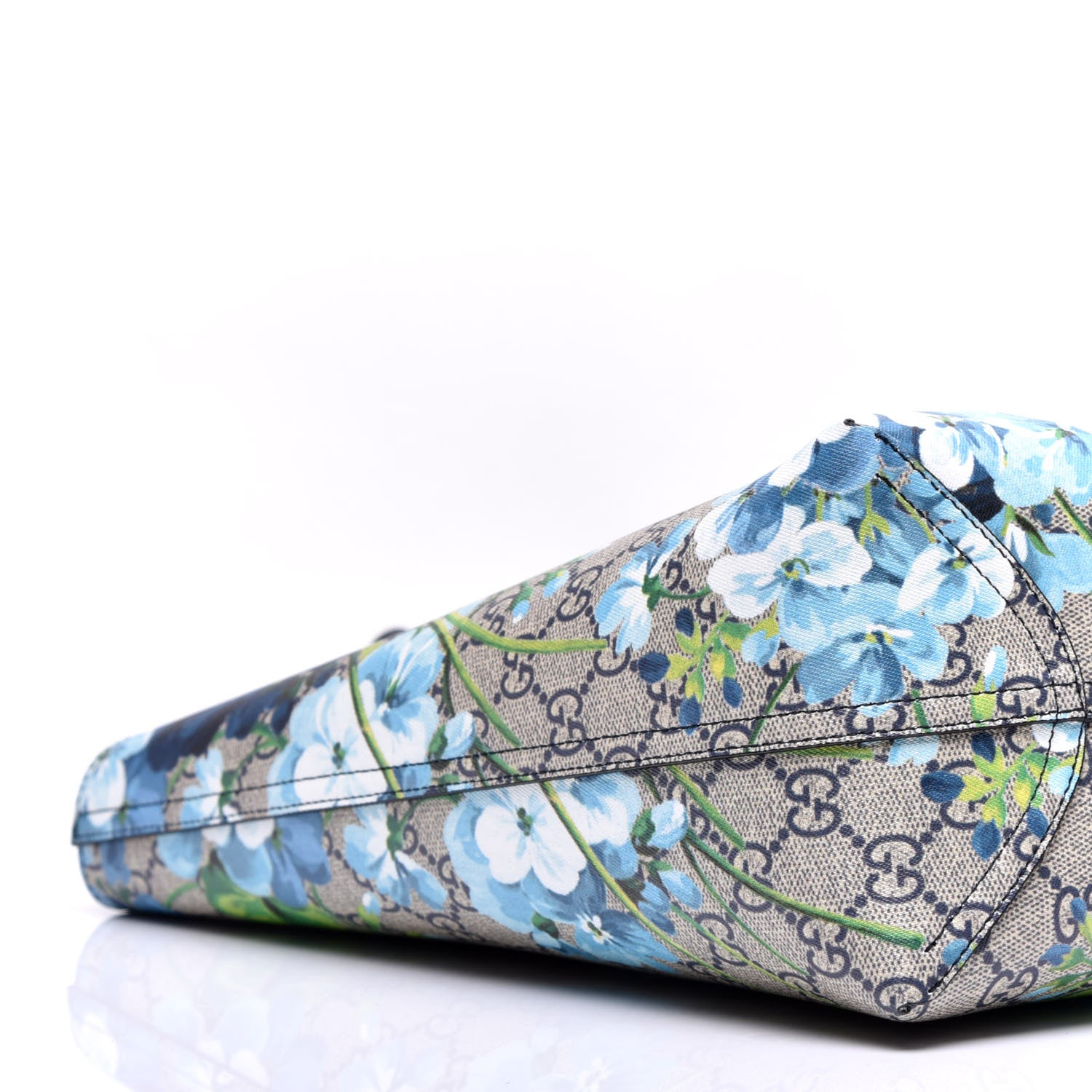Gucci GG Supreme Monogram Blooms Medium Reversible Tote Beige Blue Navy 13 of 14