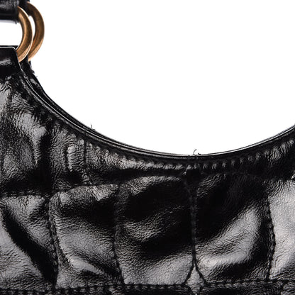 Saint Laurent Patent Crocodile Embossed Tribute Tote Black 13 of 13