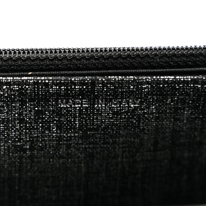 Chanel Metallic Fabric Quilted Wallet On Chain WOC Silver Black 5 of 8