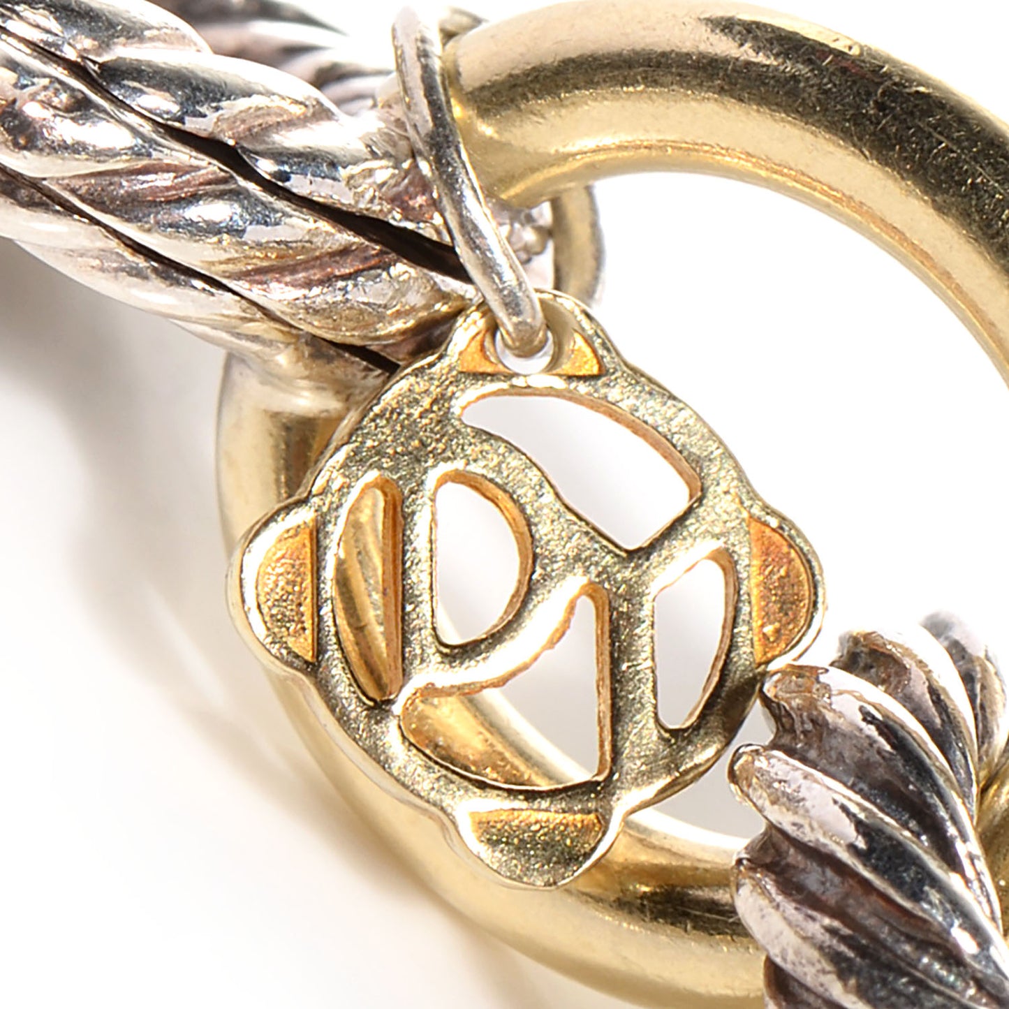Sterling Silver 18K Yellow Gold 12mm Large Oval Link Bracelet