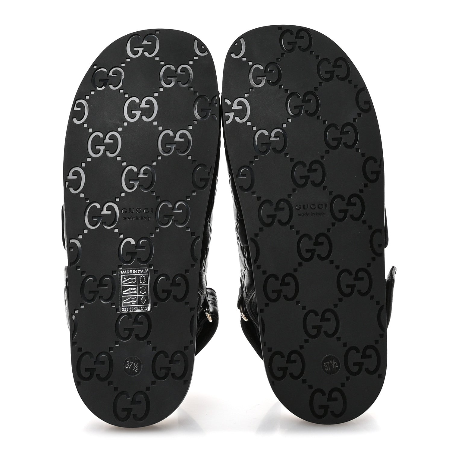Gucci Guccissima GG Embossed Womens Sandals 37.5 Black 6 of 9