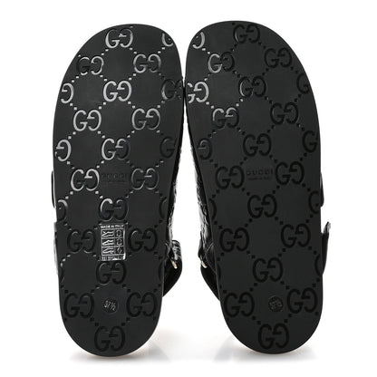 Gucci Guccissima GG Embossed Womens Sandals 37.5 Black 6 of 9