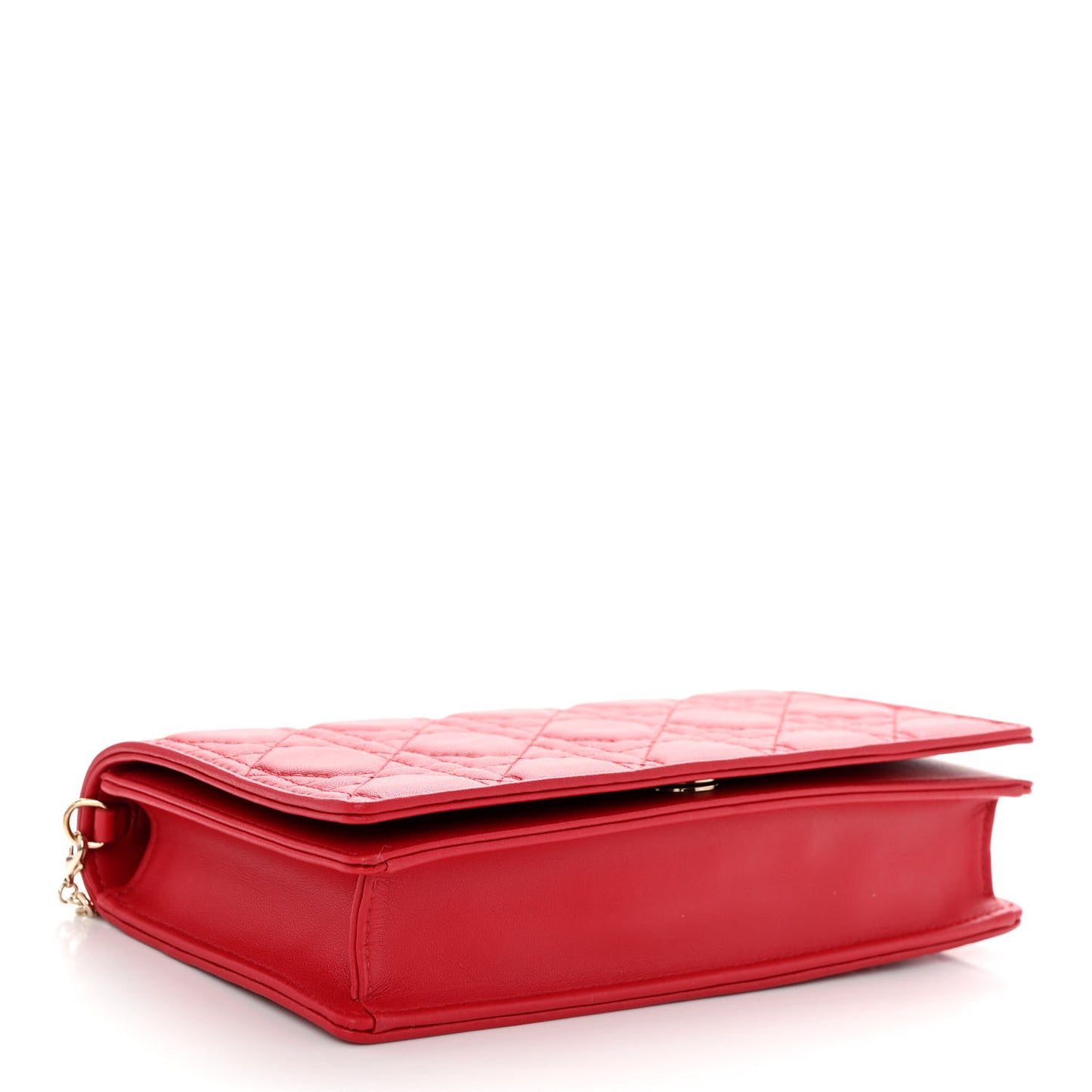 Lambskin Cannage Lady Dior Pouch Red