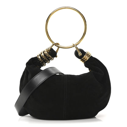 Chloe Suede Calfskin Small Snake Bracelet Hobo Bag Black 1 of 9