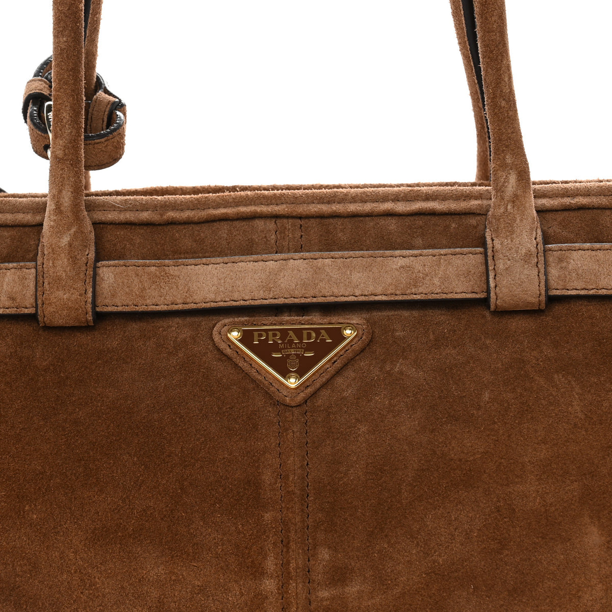 Prada Suede Large Bonnie Shoulder Bag Cocoa Brown 7 of 10
