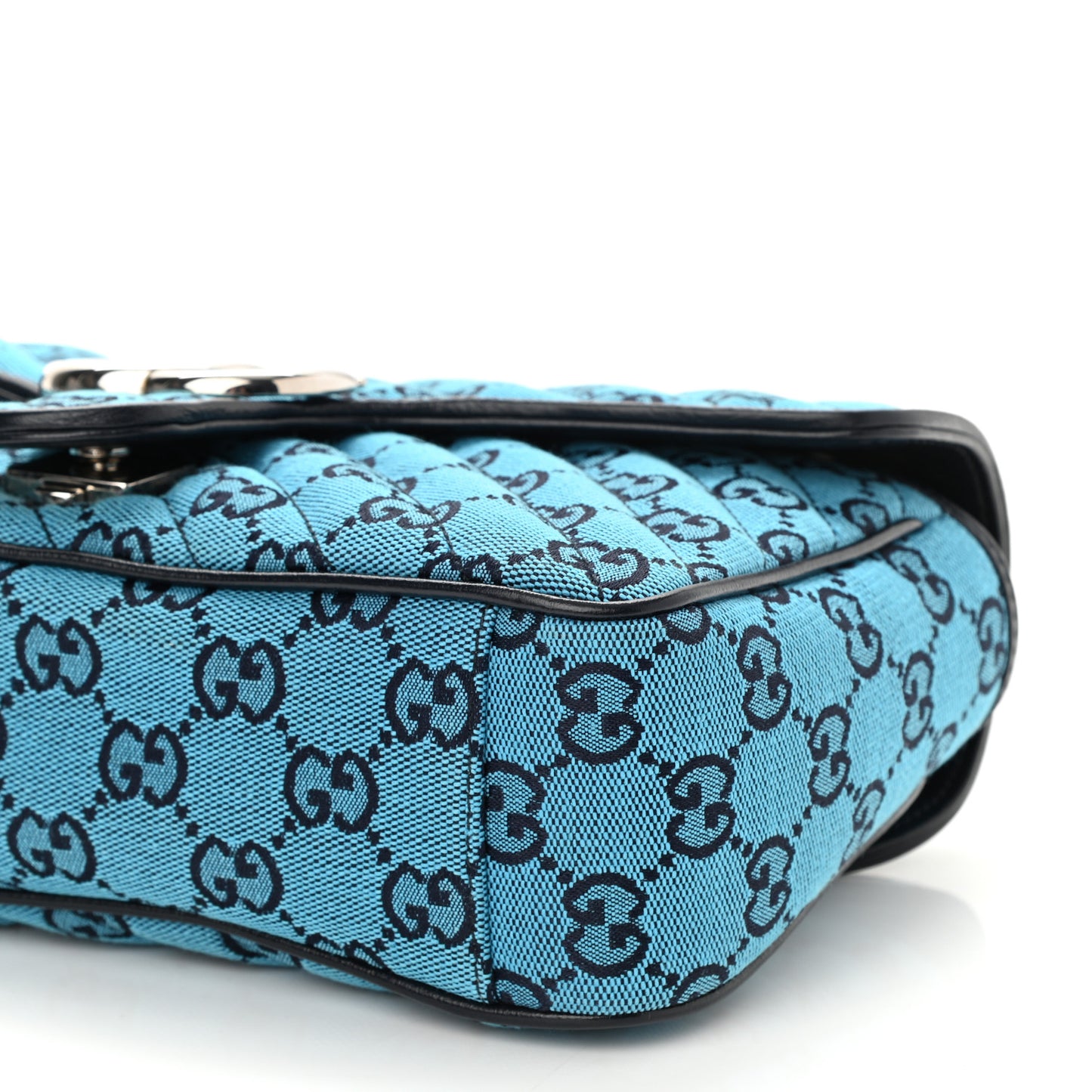 Monogram Multicolor Matelasse Diagonal Small GG Marmont Shoulder Bag Light Blue