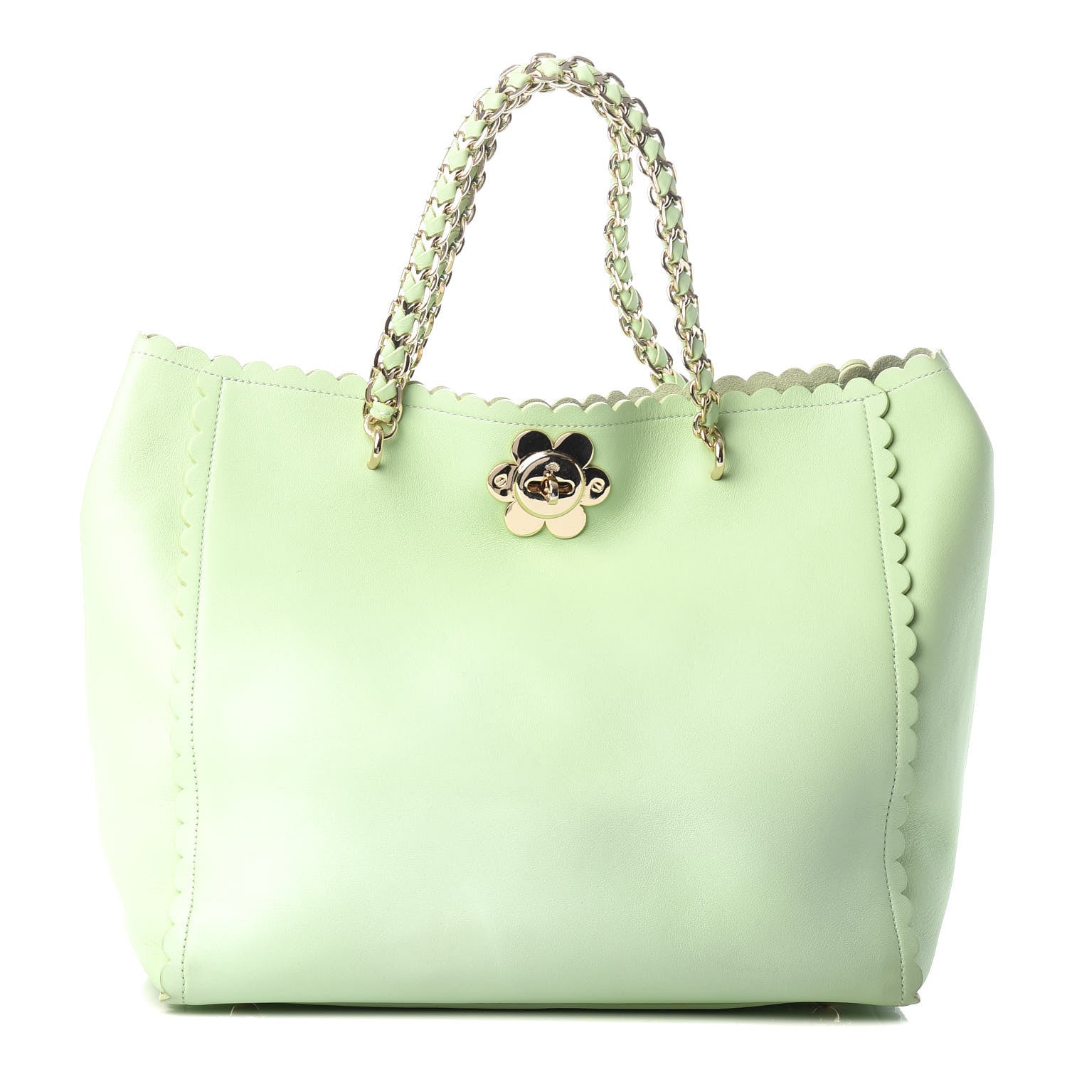 Mulberry Classic Calfskin Cecily Flower Tote Mint Green 1 of 8