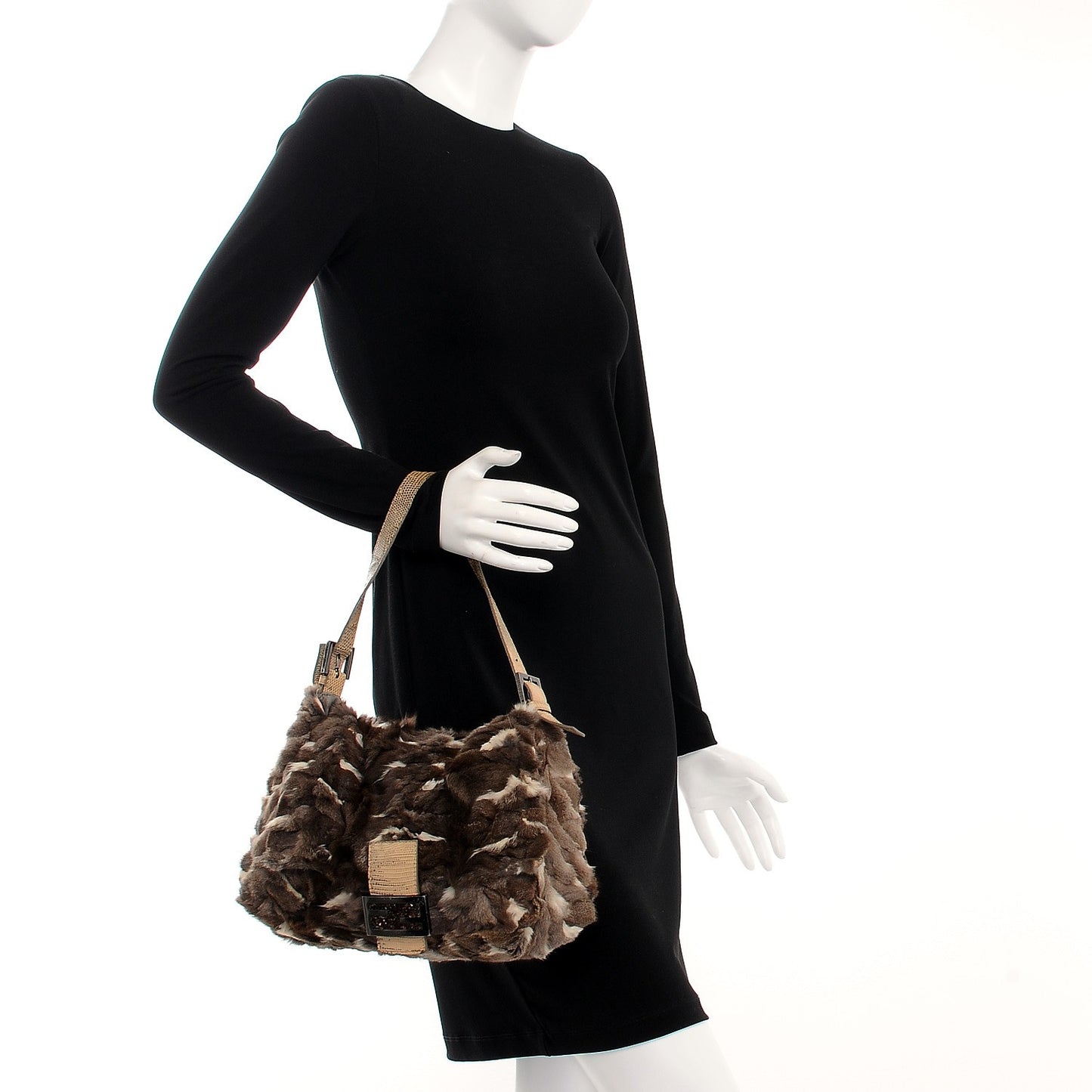 Rabbit Fur Mama Baguette Bag